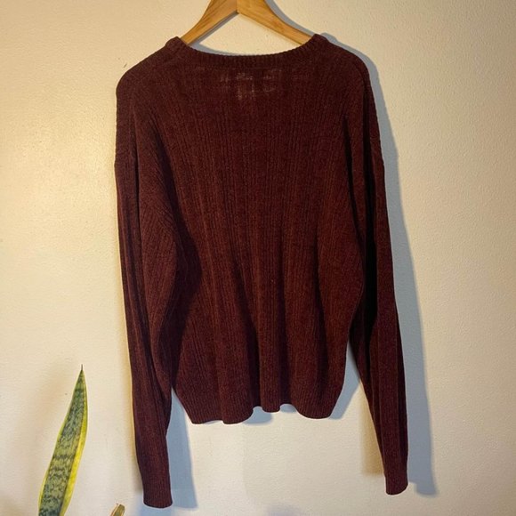 Wine Red Sweater For Men Size Large By Geoffrey Beene - Picture 3 of 3